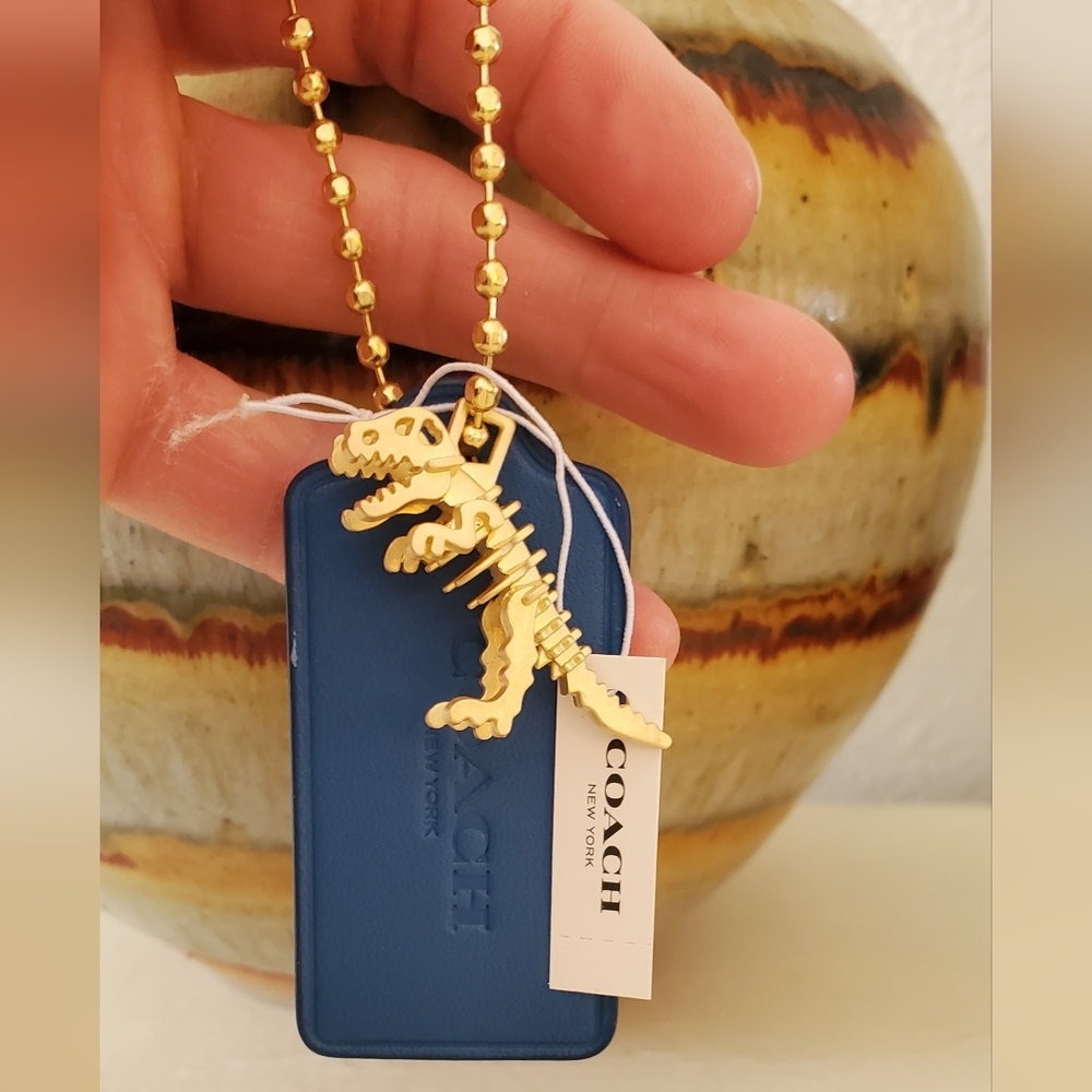💕Coach Blue Replacement Tag with UB Alloy Steel Rexy Charm💕